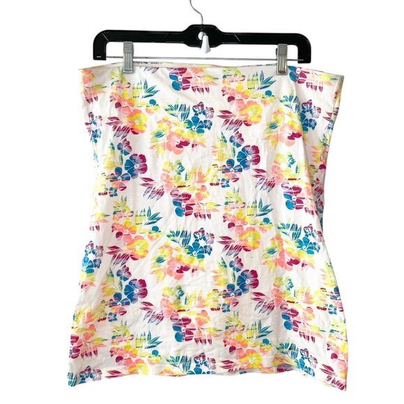 No Boundaries Rainbow Floral Hawaiian Tube Top Tank Strapless Shelf Bra XL - Picture 2 of 4